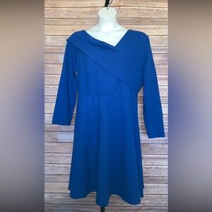 Royal Blue Foldable Neck Dress -Size 4X